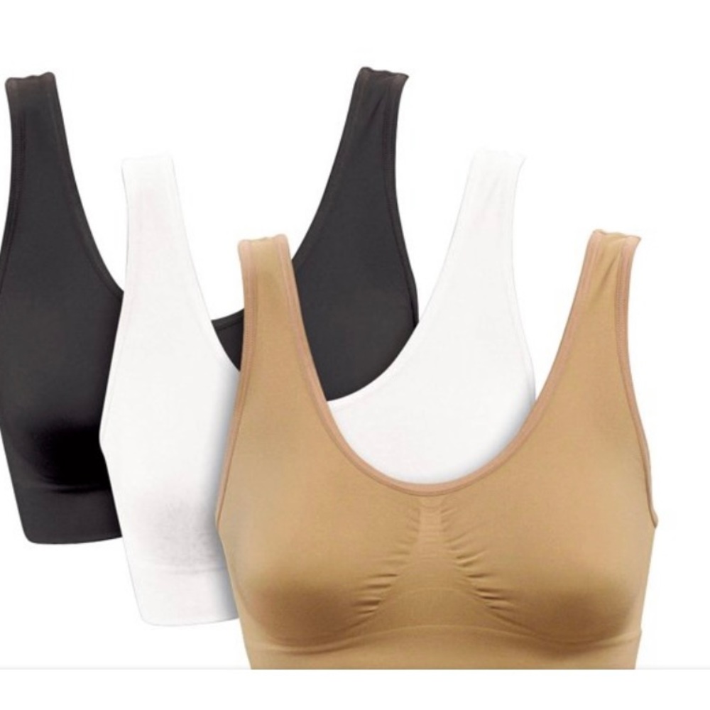 NEW***GENIE 3X WIRELESS BRAs. 3 - White, black and beige. Selling as a package.